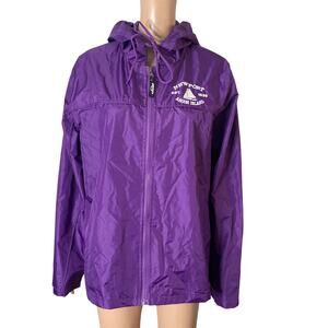 Vintage Newport Rhode Island Windbreaker Jacket Womens XL Purple Embroidered